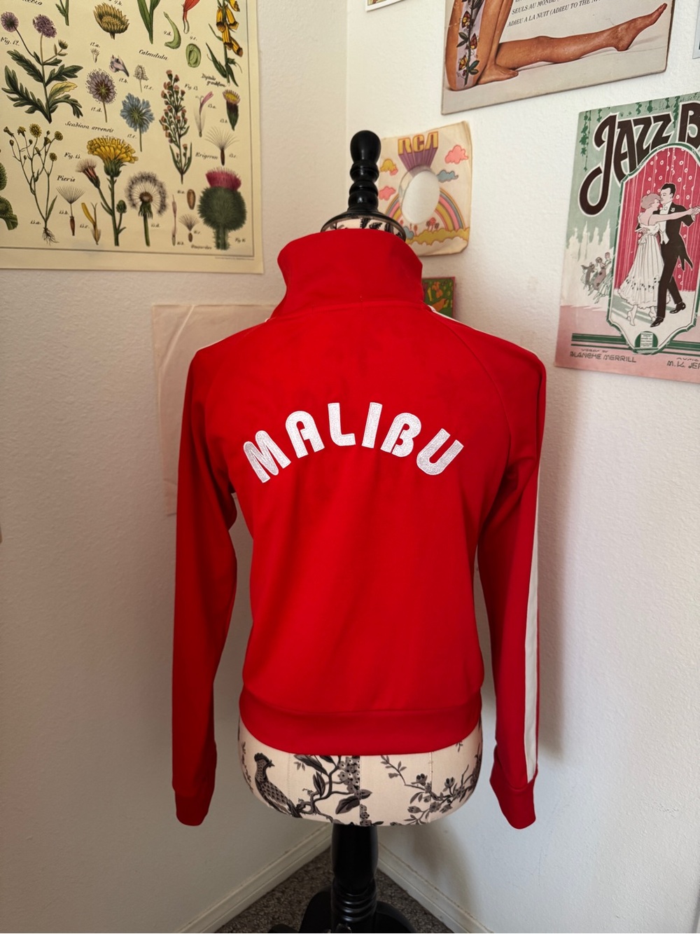 2000s Joy Jeans Red Malibu Tennis Track Jacket